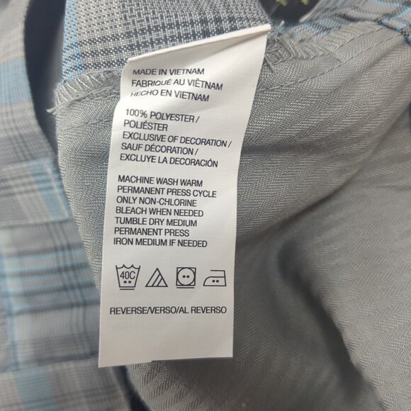 IZOD PerformX Golf Shorts Mens 40 Gray Blue Plaid UPF-50 Outdoor Travel Golf NWT - Picture 16 of 16